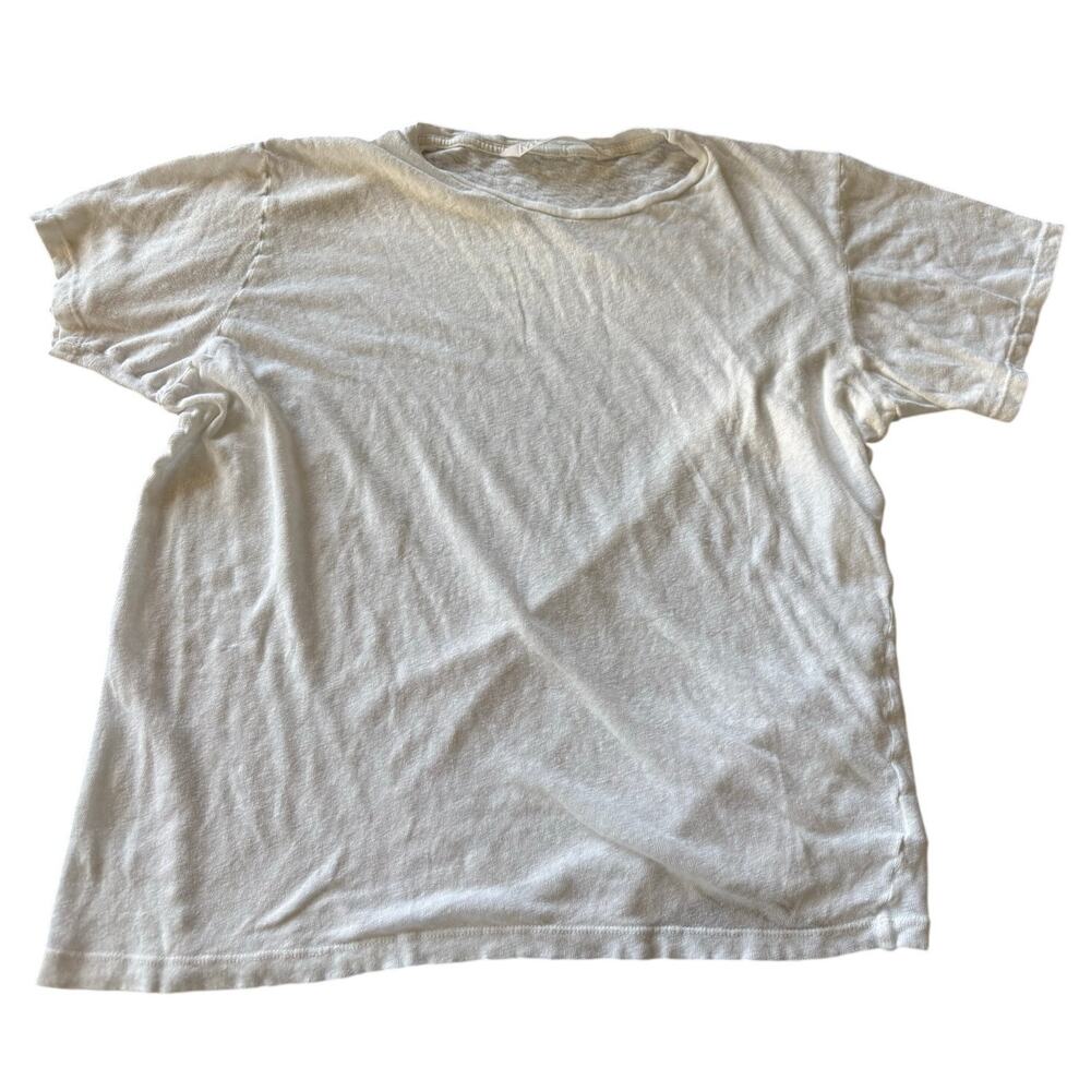 Mother The Rowdy Tee Womens Large White Minimalist Casual Basic Comfy Relaxed